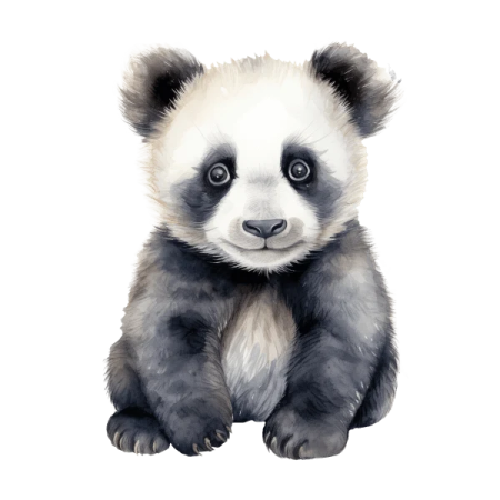 a watercolor painting of a panda bear