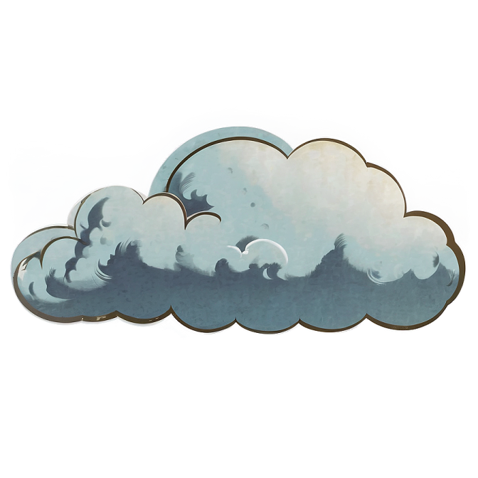 a drawing of clouds on a white background