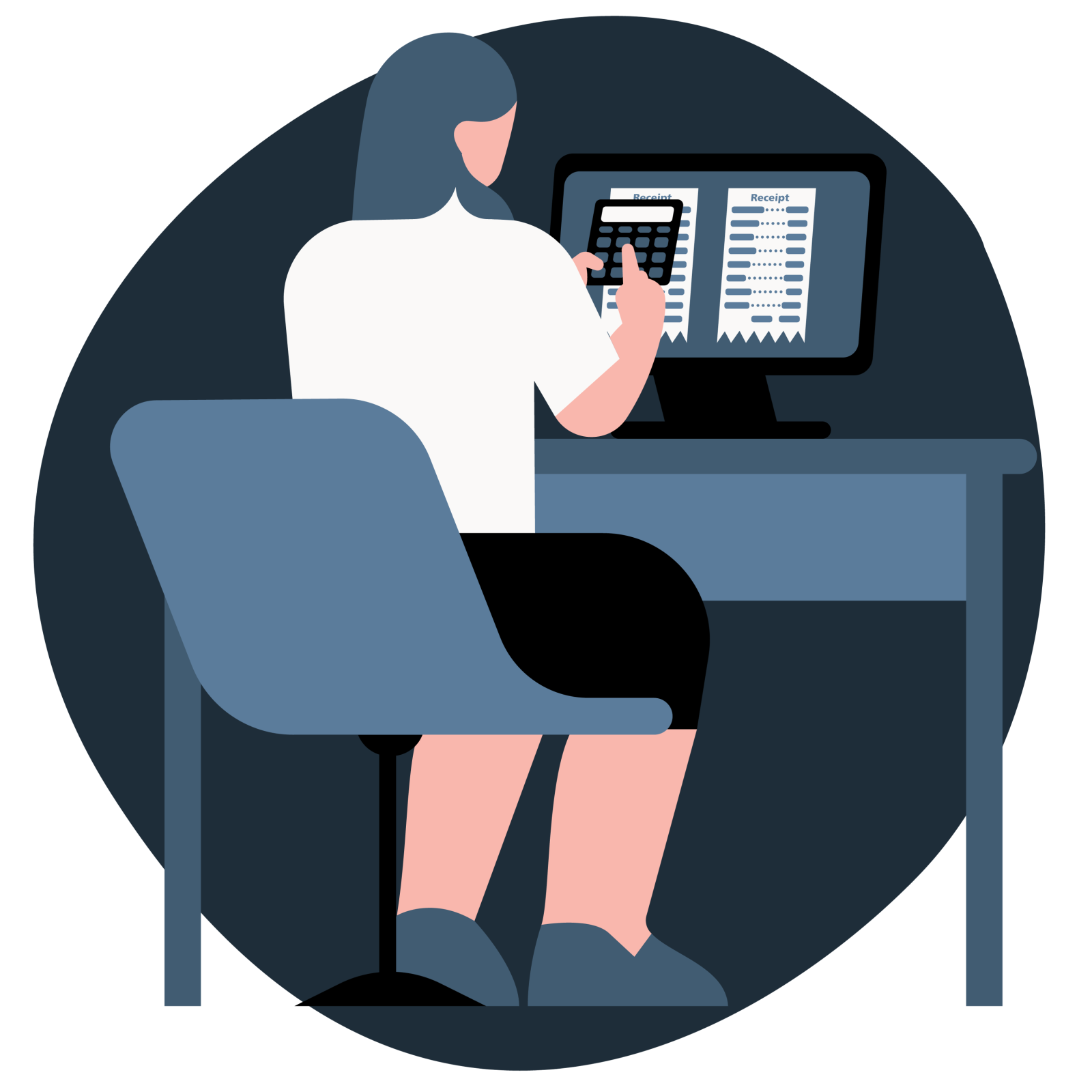 a person sitting in front of a computer