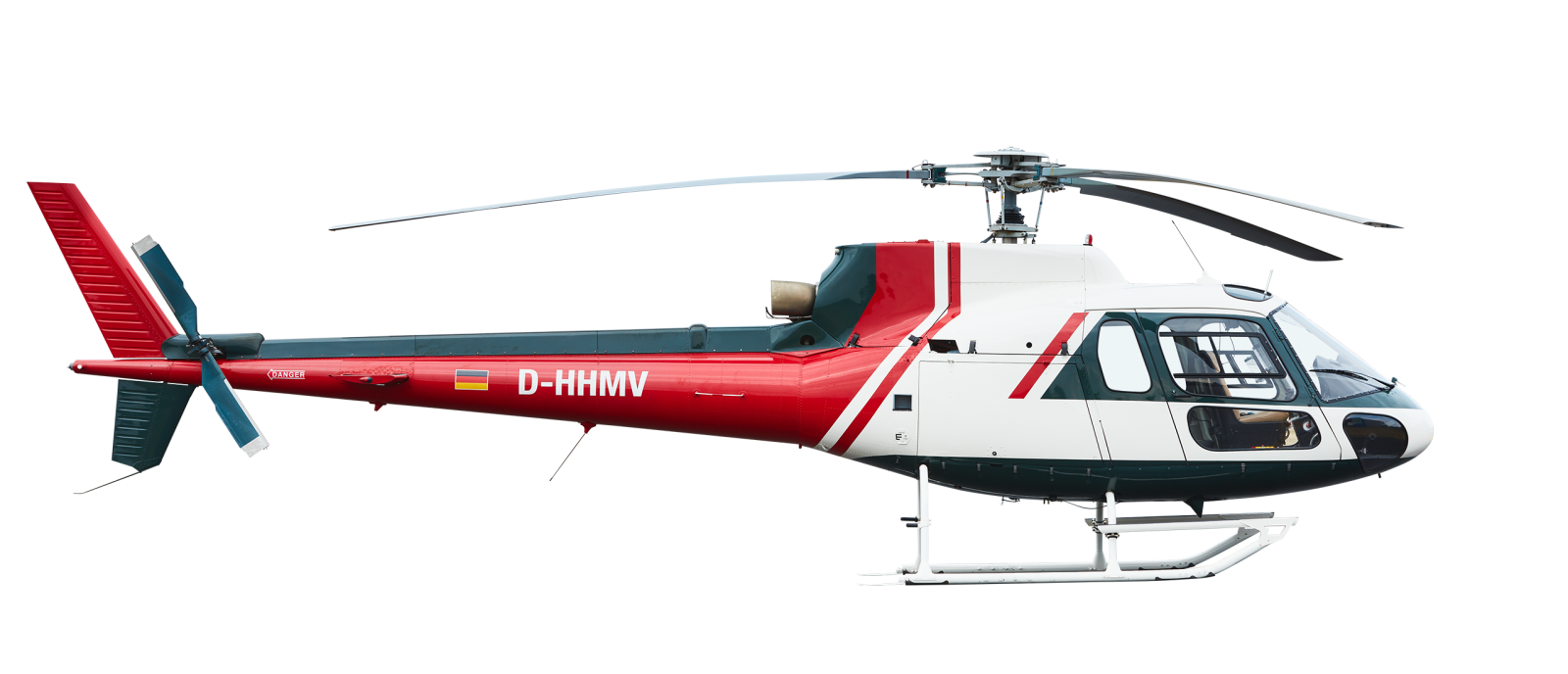 a red and white helicopter on a white background