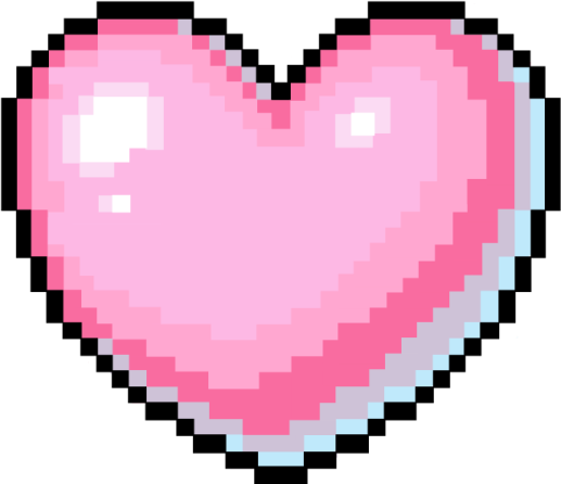 a pixeled pink heart