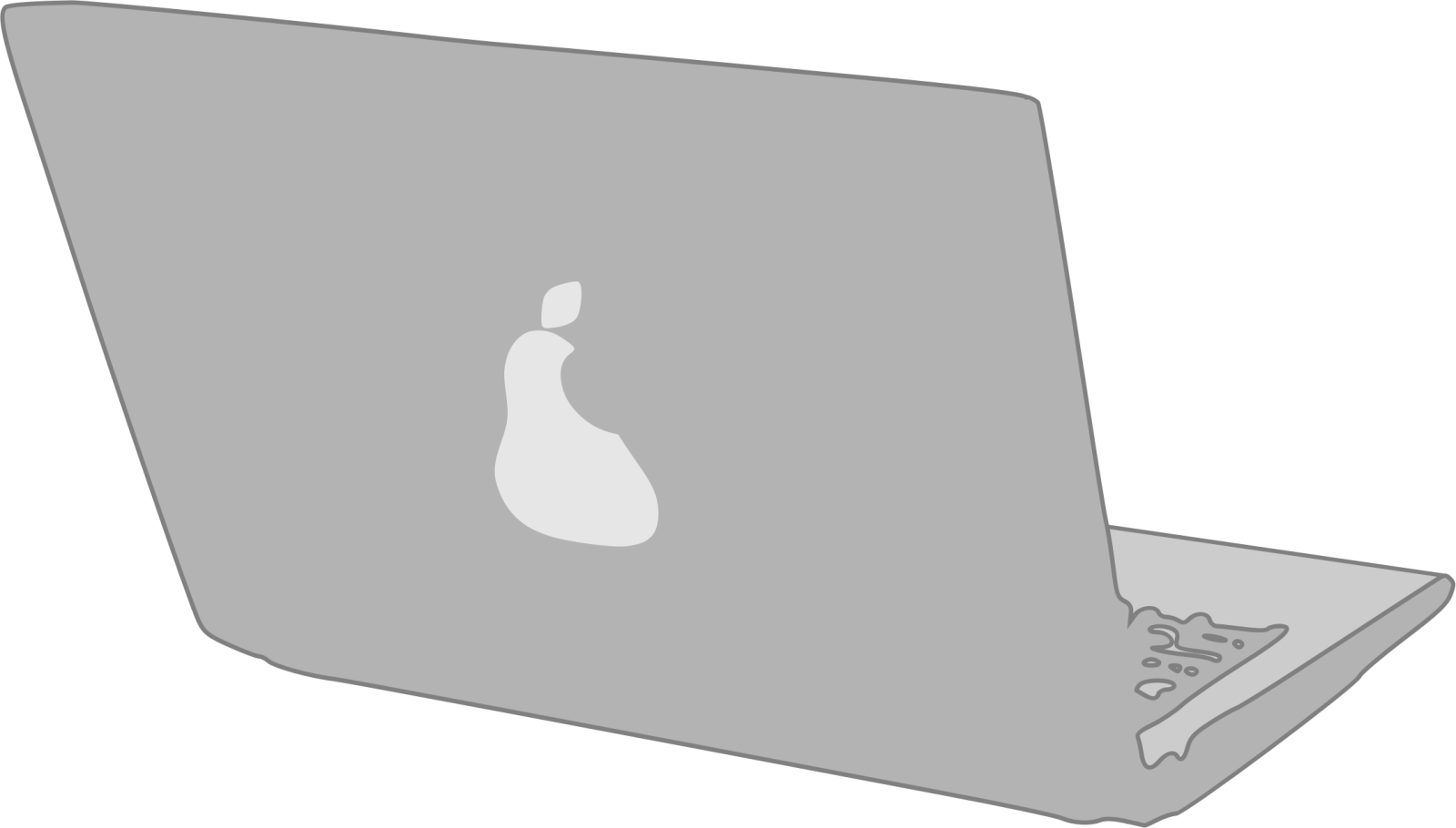 an illustration of a laptop with the cover open