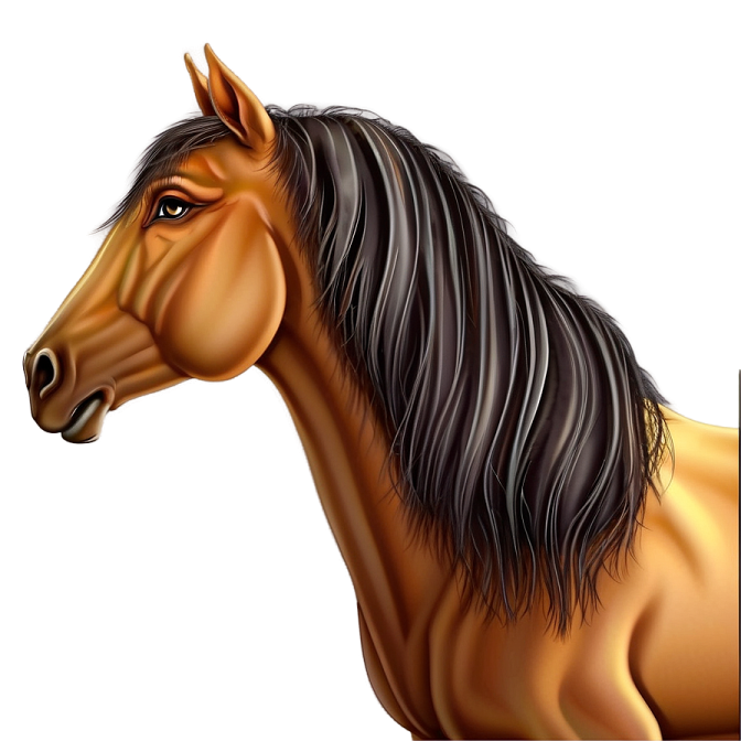 an image of a horse with long hair