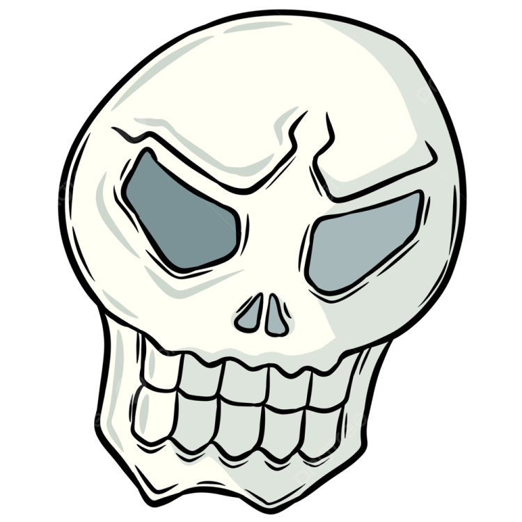 a white skull with blue eyes