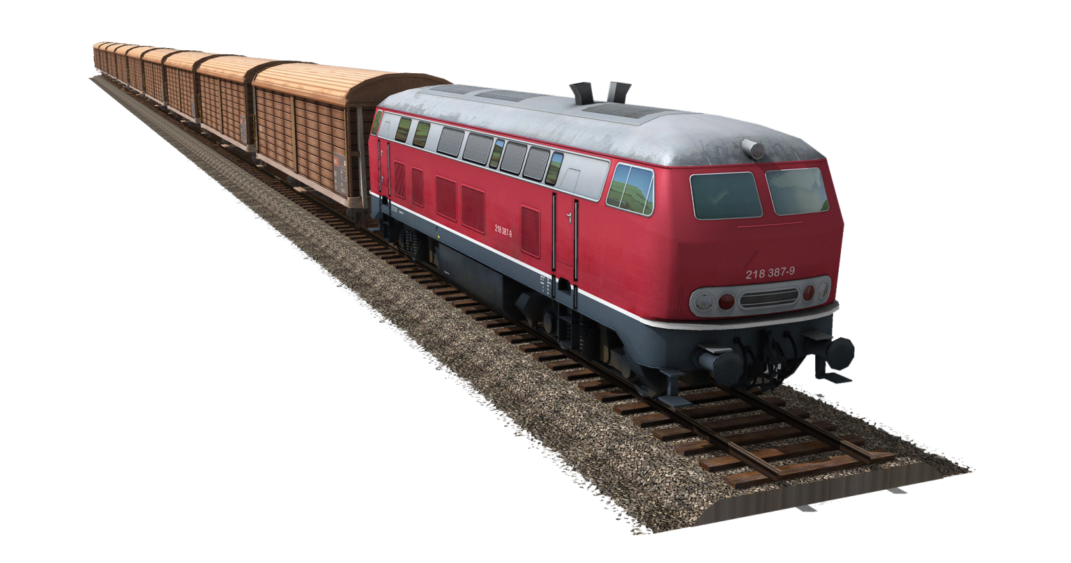 a red and white train is on the tracks