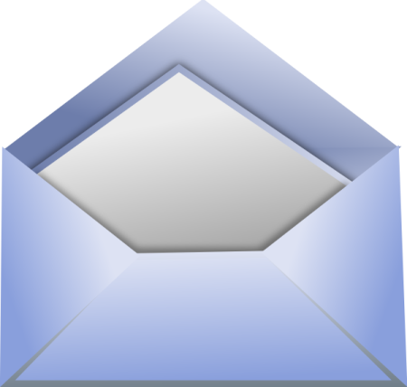an open envelope with a blank paper inside