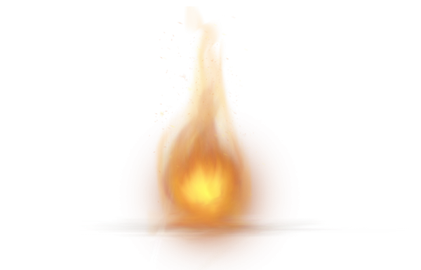 a burning flame on a white background