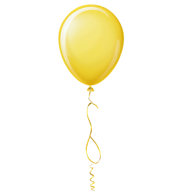 a yellow balloon on a white background