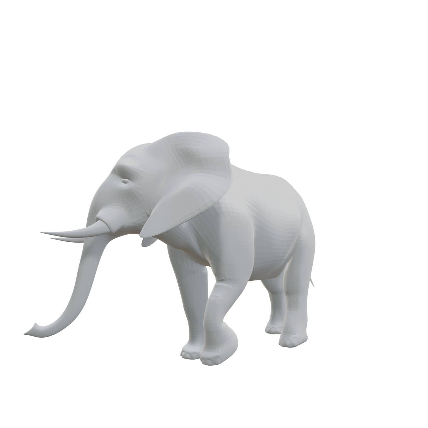 an elephant is standing on a white surface