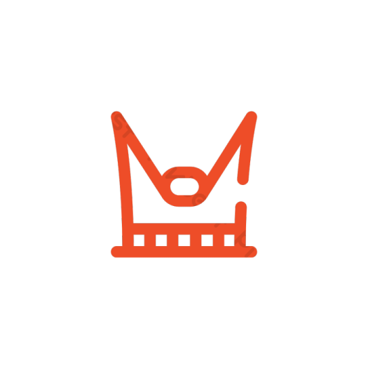 an orange crown icon on a white background