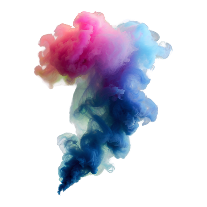 colorful smoke on a white background