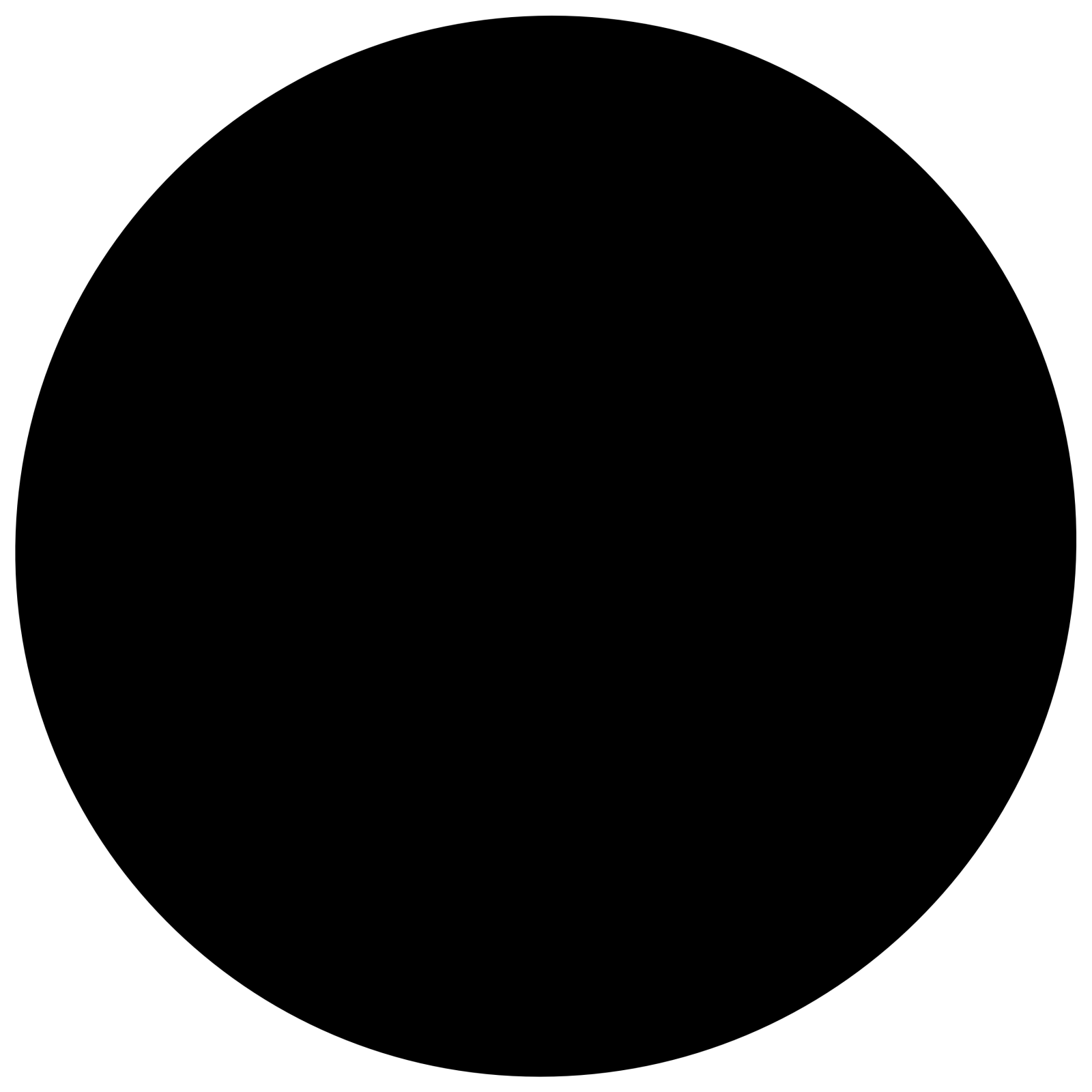 a black circle on a white background