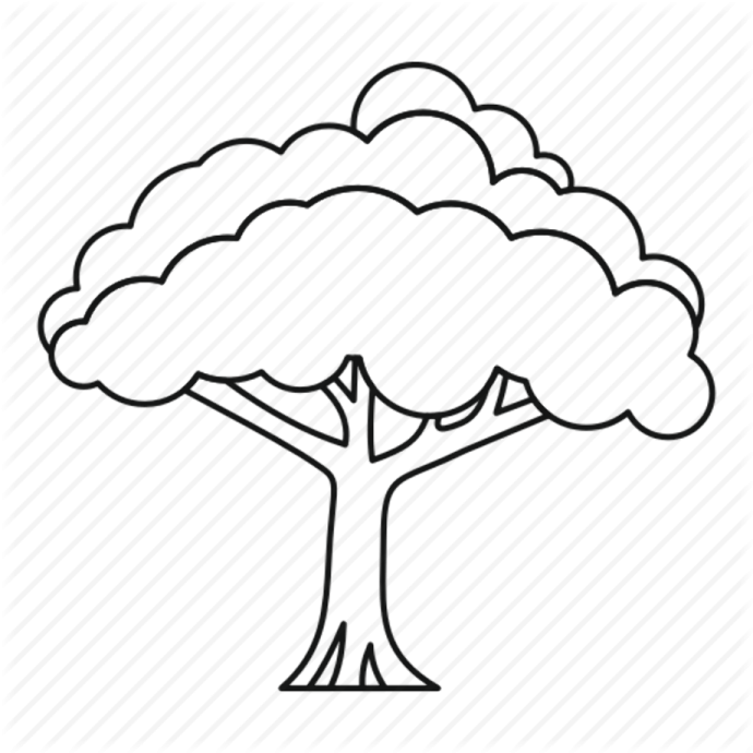 a black and white drawing of a tree