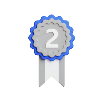 a badge with the number 2 on it