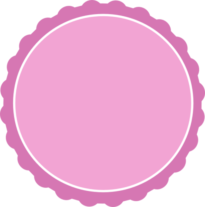 a pink circle with a white border