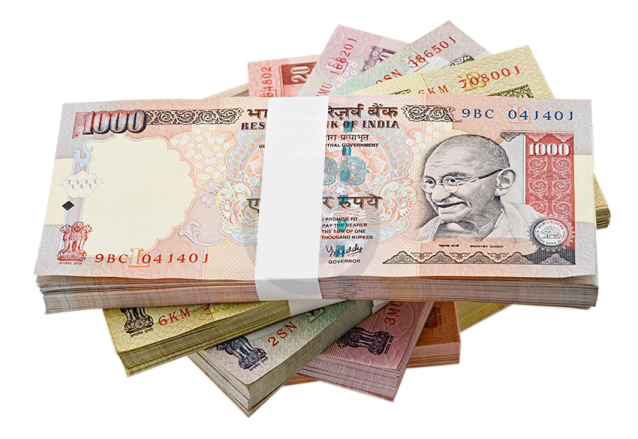 a pile of indian currency