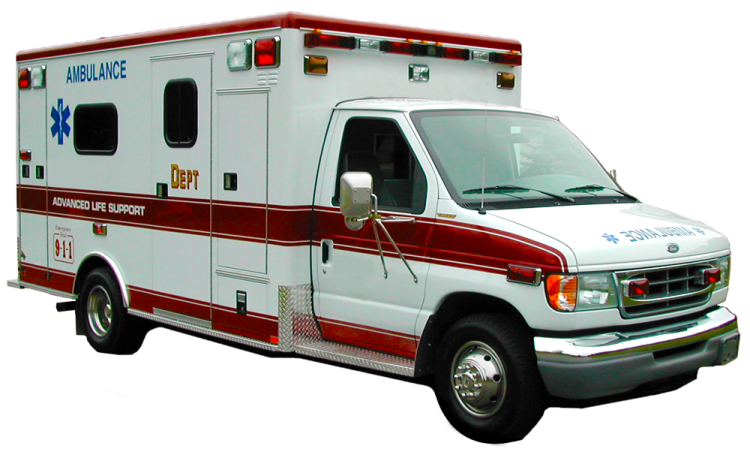 an ambulance is shown on a white background