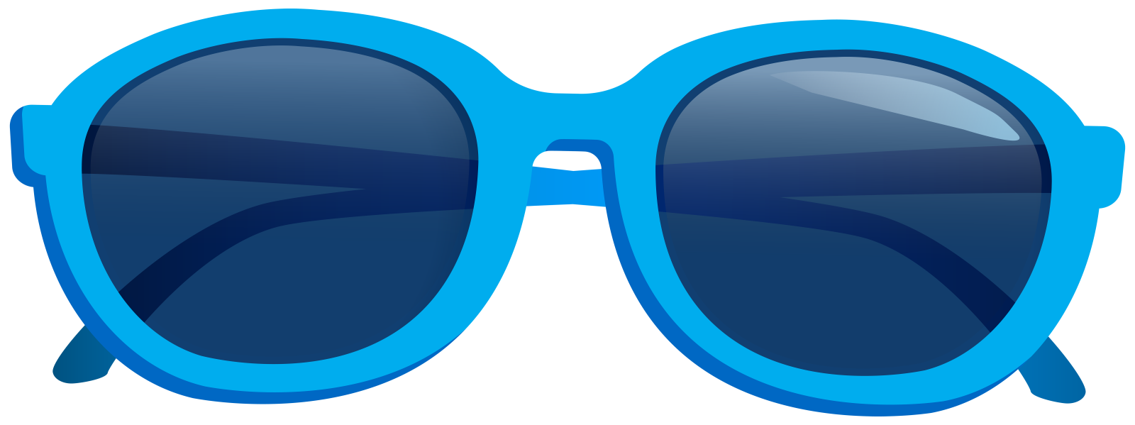 a pair of blue sunglasses