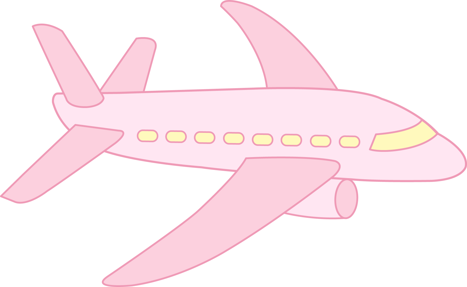 a pink airplane with yellow eyes