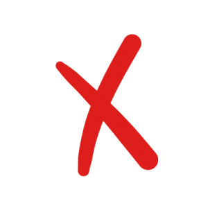 a red x icon on a white background