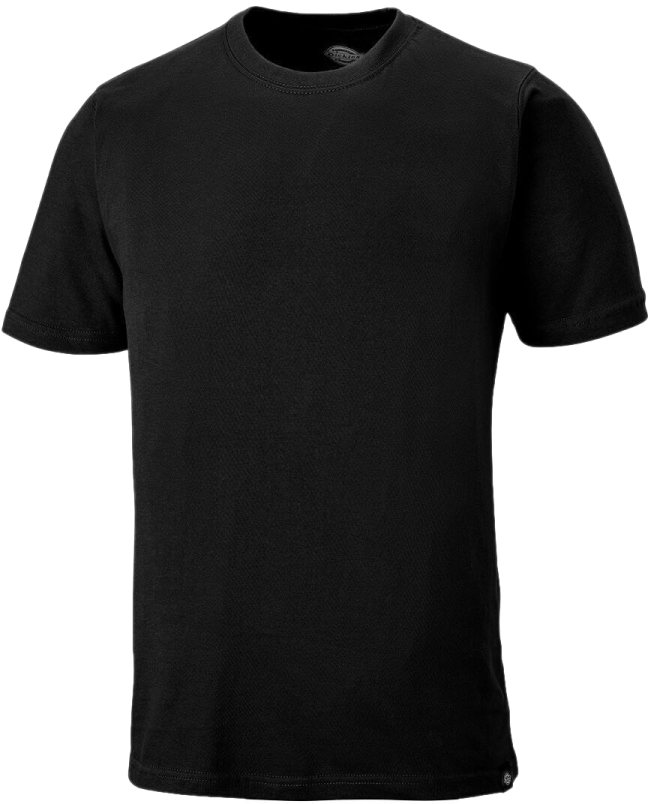 a black t - shirt on a white background