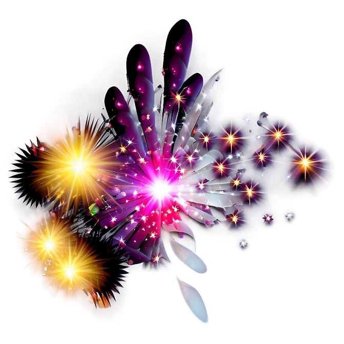 a bunch of colorful fireworkss on a white background
