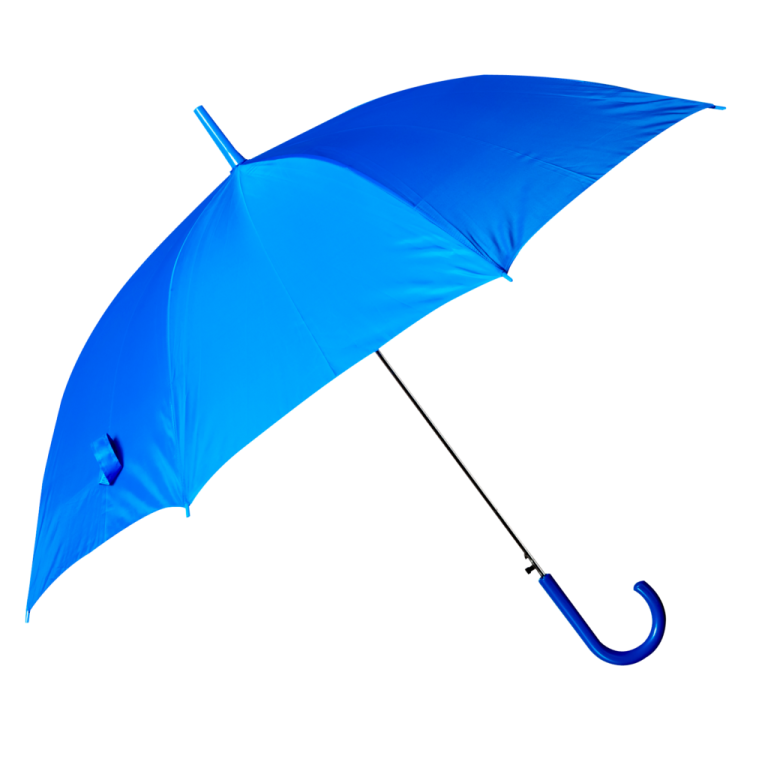 a blue umbrella on a white background