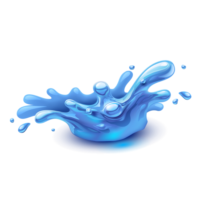 a blue liquid splash on a white background