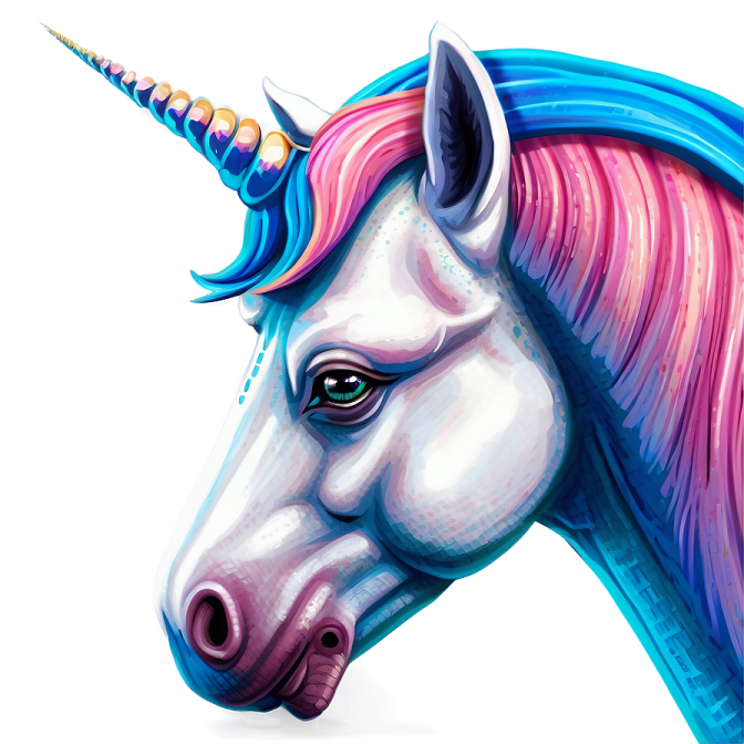 a drawing of a unicorn's head