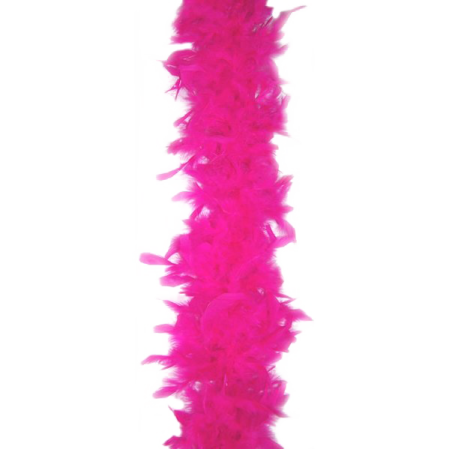a pink feather garland on white background