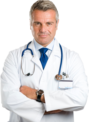 a doctor standing with his arms crossed