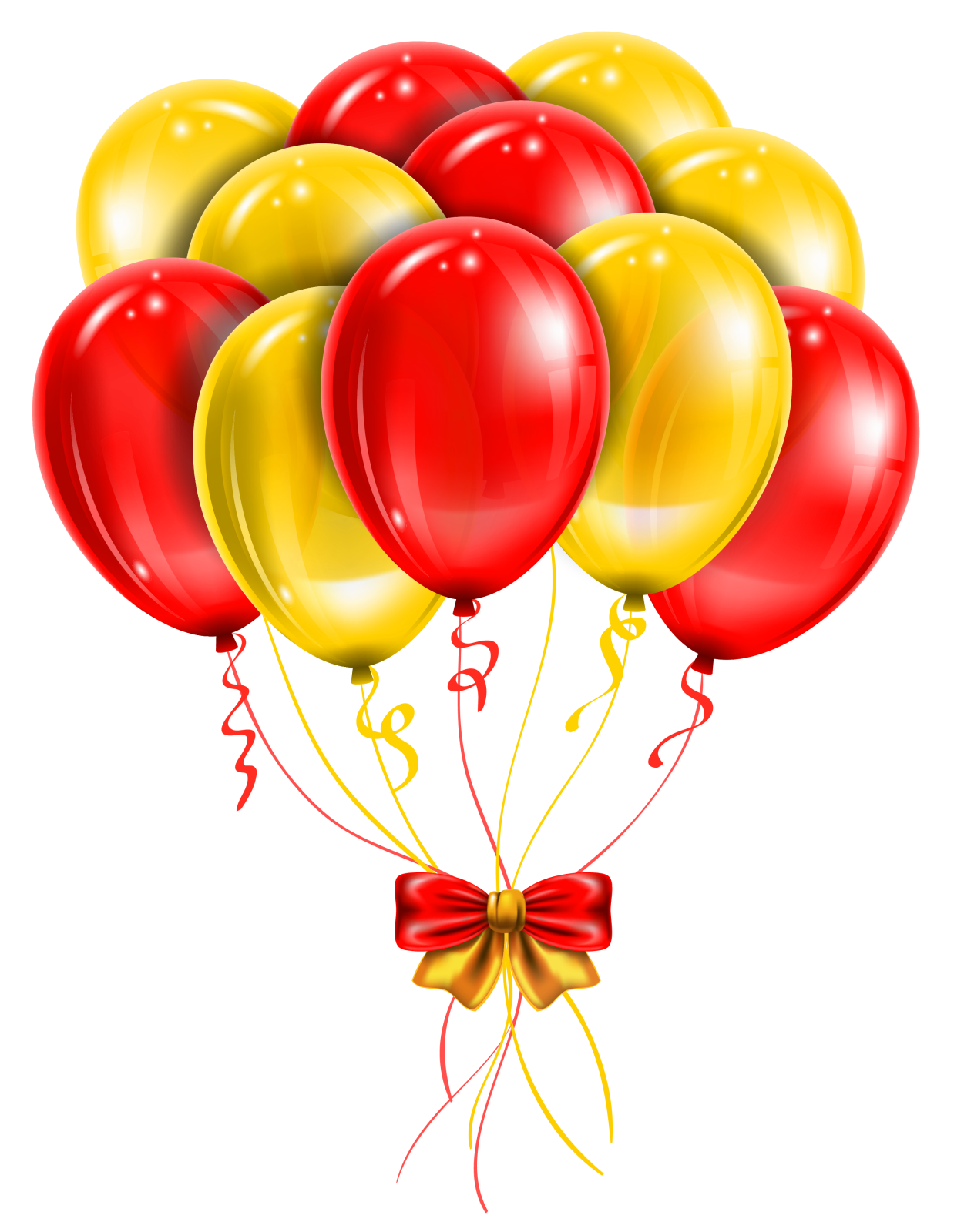 a bunch of red and yellow balloons