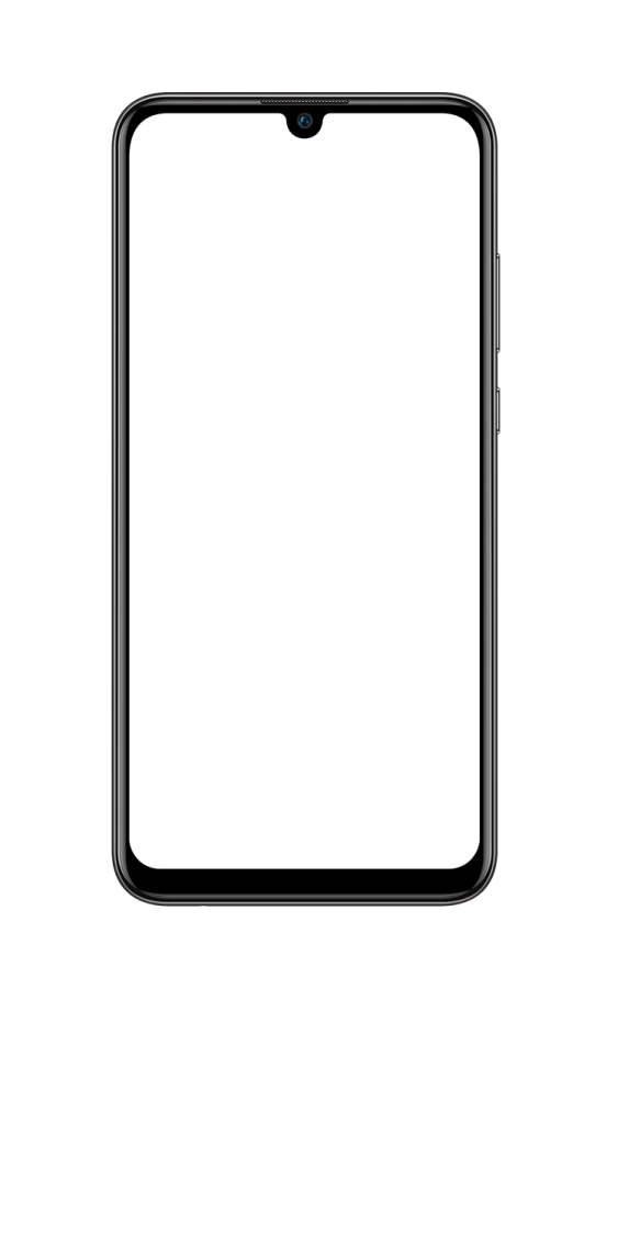 a black smartphone with a blank screen