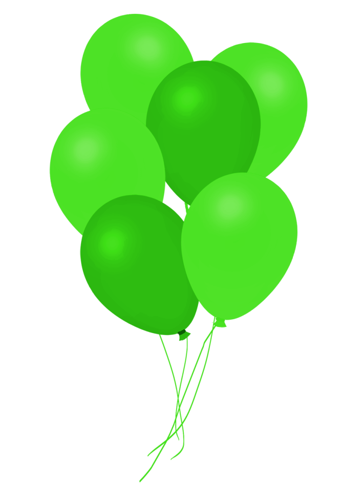 a bunch of green balloons