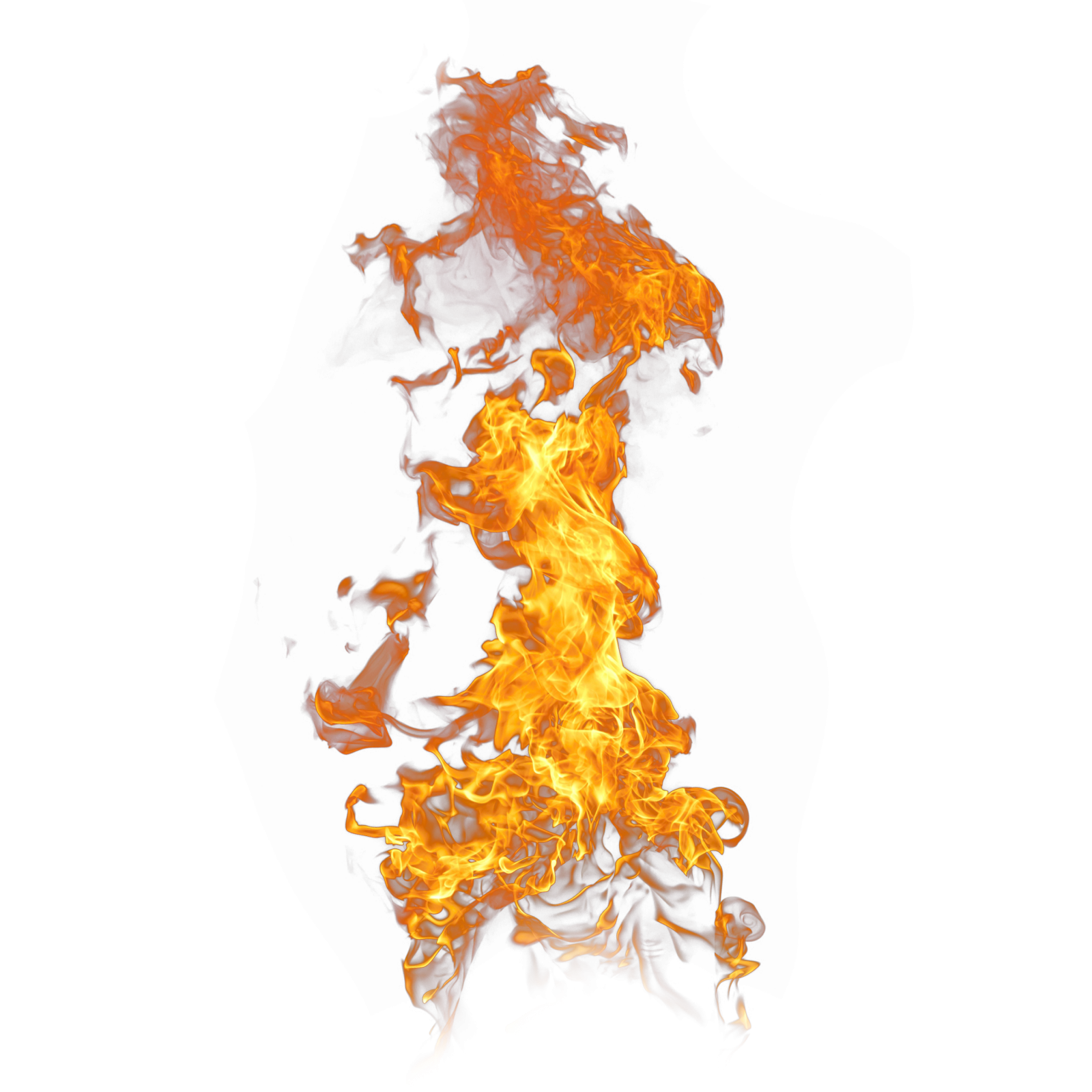 fire on a white background
