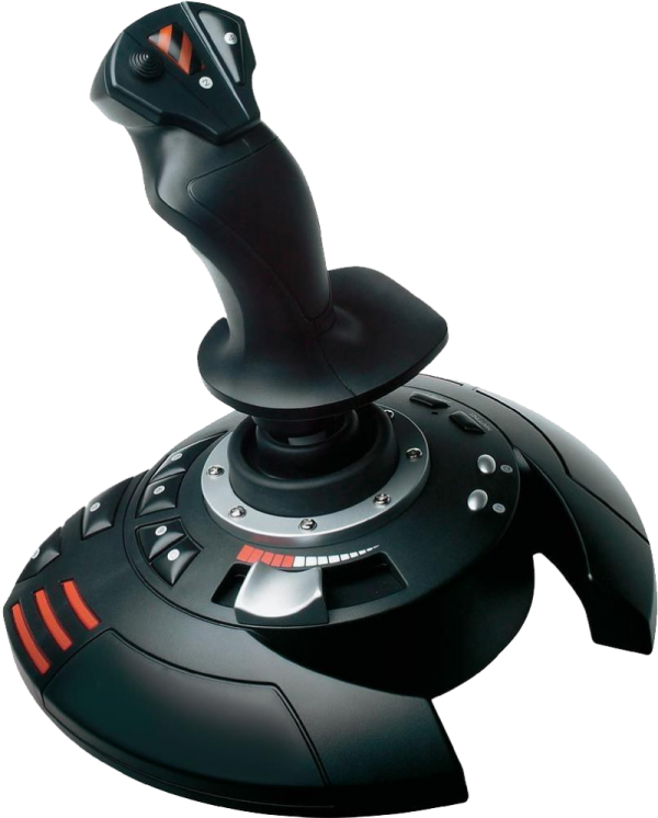 a close up view of the joystick
