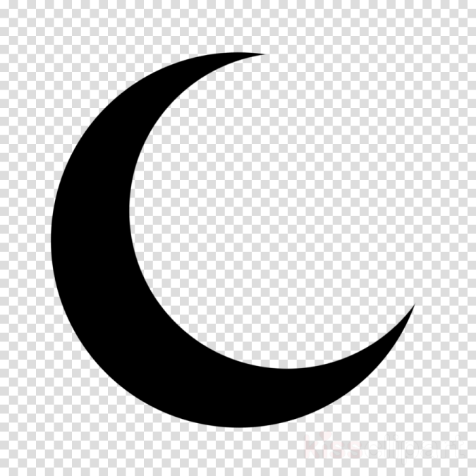 a black crescent on a transparent background