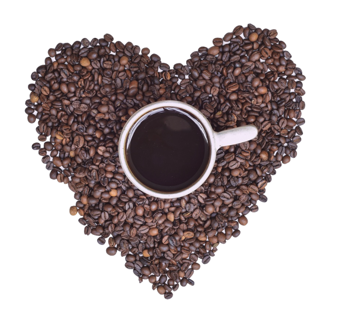a cup of coffee in the shape of a heart