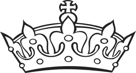 a black and white drawing of a crown