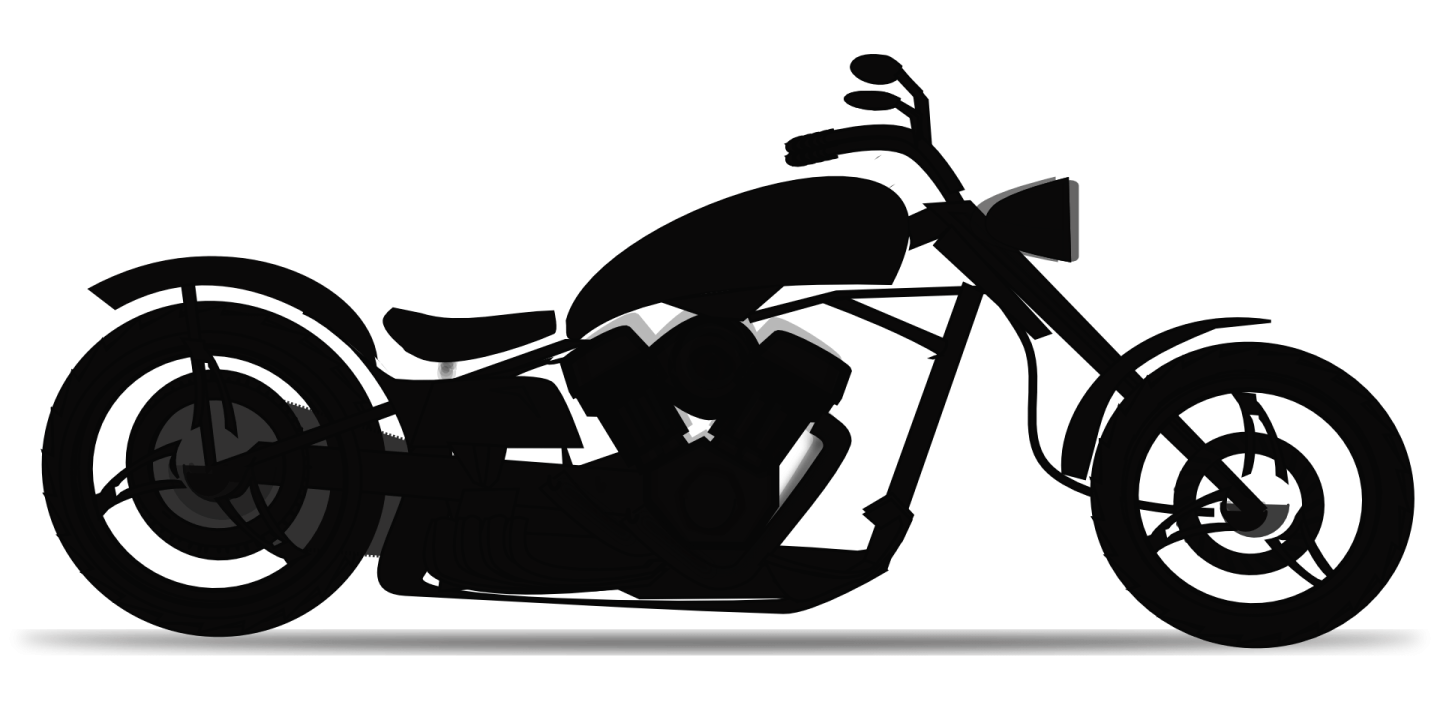 a motorcycle silhouetted on a white background