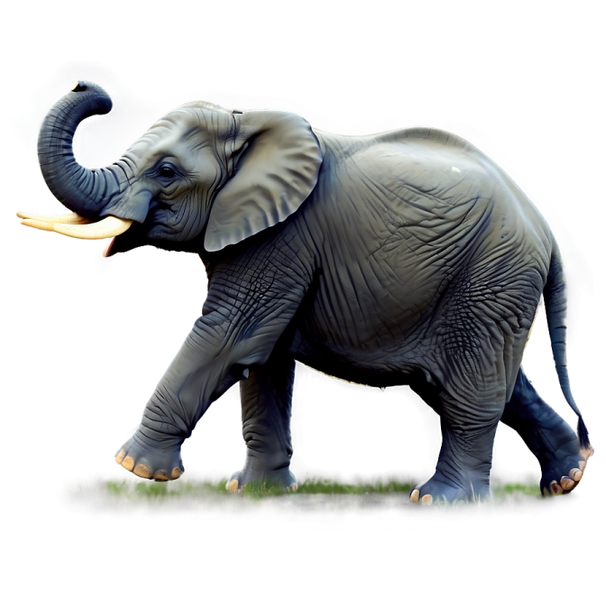 an elephant is walking in the grass