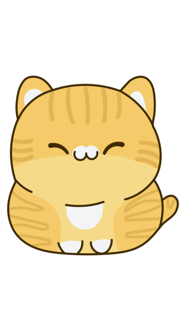 a cartoon cat with its eyes closed