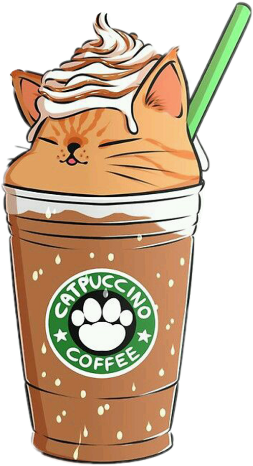 a cup of coffee with a cat on top