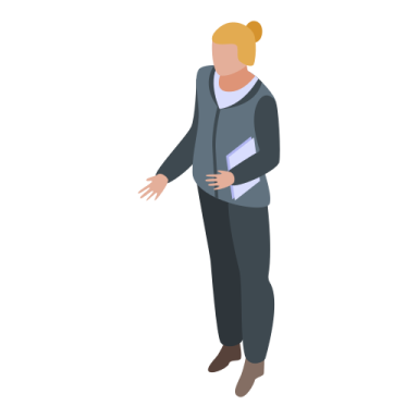 an illustration of a woman in a business suit