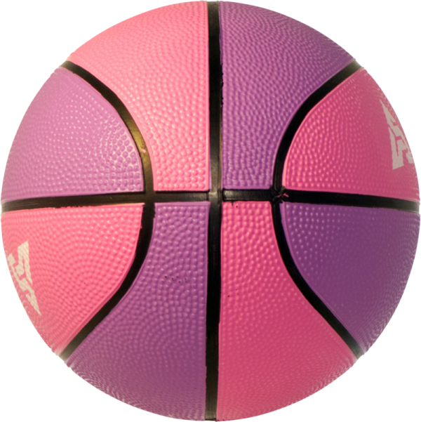 a pink and purple basketball ball