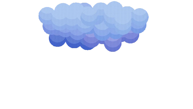 a blue cloud on a white background