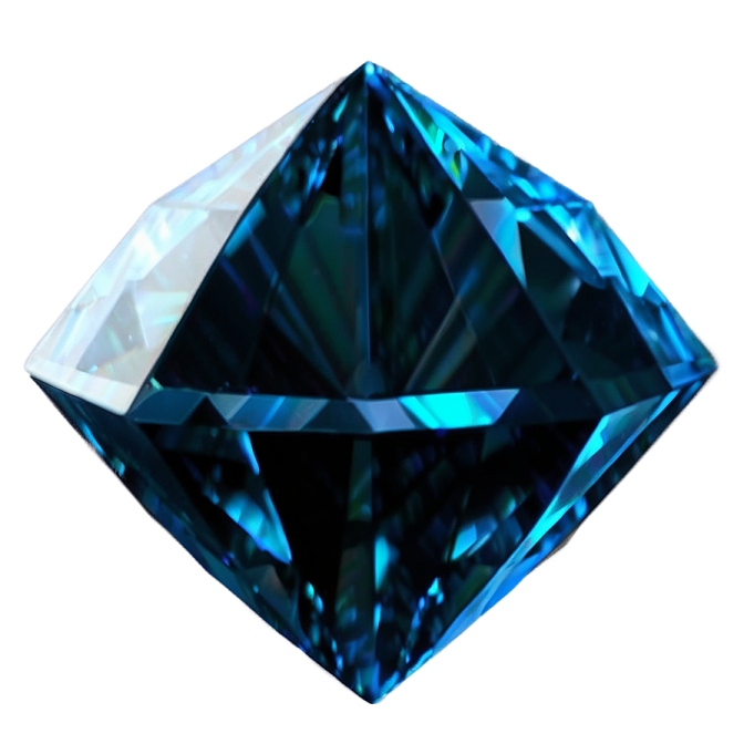 a blue diamond on white background