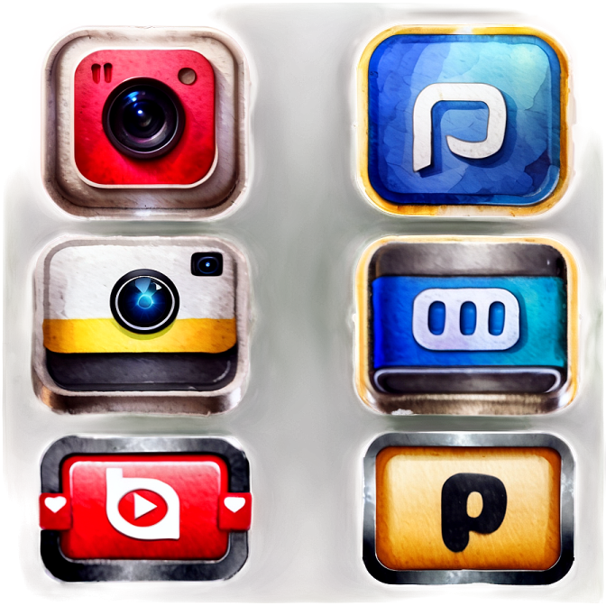 a set of four different app icons