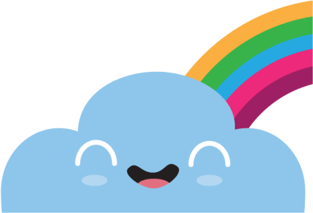 a cloud with a rainbow in the middle