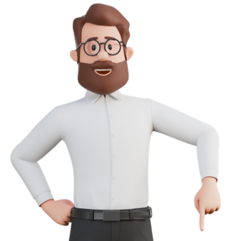 a 3d man with glasses and a beard